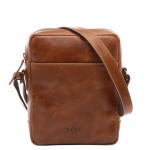 Dublin Schoudertas van premium leer, kleine handtas/schouderriem, voor heren en dames, handgemaakte schoudertas, Vintage lichtbruin, Small
