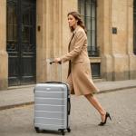COOLIFE Harde koffer trolley rolkoffer reiskoffer ardschaal Boardcase handbagage met TSA-slot en 4 wielen, citroengeel, Premium koffer