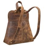 'Cathy' Rugzak Dames Casual Leer Rugzaktas Klein Damesrugzak Daypack Vintage Dagrugzak Echt Leren, Kleur:vinto - bruin