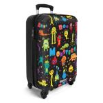 NoBoringSuitcases.com Kinderkoffer, handbagage, harde koffer met TSA-slot, jongens en meisjes, trolley, reiskoffer, draagtas, rolkoffer, klein of middelgroot, 41 Boo Monsters, kind