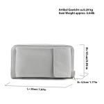 - P06 - ital. Dames schoudertas portemonnee mobiele telefoon tas leer, grafietgrijs, Small