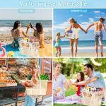 Grote strandtas van mesh voor dames, draagbaar, XXL familie, strandtas voor dames, opvouwbaar en herbruikbaar, grote nettas voor het strand, voor zand, zwemmen, reizen, winkelen, B