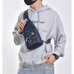Sling tas voor heren, leren borsttas, waterdichte , casual lichte tas, mobiele telefoontas, crossbody tas voor wandelen, fietsen, kamperen, zwart