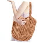 TINEASUR Geweven strandtas, strandtassen voor dames, draagtassen, geweven tas, draagtas voor dames, handtassen, stranddraagtas, handtassen, zomertassen, zomer