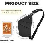 Multi-pocket borstzak voor heren, anti-diefstal, schoudertas voor heren, sling crossbody schoudertas voor heren, klein, voor buiten, reizen, wandelen, joggen, zwart, Medium