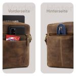 Leren schoudertas voor heren, vintage schoudertas, meerdere vakken, ideaal voor reizen en dagelijks gebruik, camel