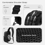 Borsttas met USB-oplaadpoort Sling Bag met verstelbare zakelijke schoudertas Crossbodytas Waterdicht voor Wandelen Reizen Man Vrouw Zwart