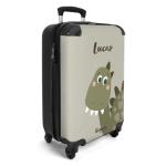 NoBoringSuitcases.com Kinderkoffer, handbagage, harde koffer met TSA-slot, jongens en meisjes, trolley, reiskoffer, draagtas, rolkoffer, klein of middelgroot, 29 Vrolijke dinosauru