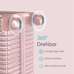 Voyagoux Koffer handbagage - harde koffer groot, TSA-slot, ABS, 4 x 360° wielen, robuust en lichtgewicht, roze goud
