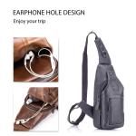 FANDARE Sling Bag leren borsttas, schoudertas, waterbestendige draagtas, voor heren, schoudertas voor wandelen, fietsen, reizen, vrije tijd of multifunctionele dagrugzak