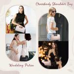 Clutch Bag voor vrouwen, veganistisch lederen polsbandje portemonnee met kaartsleuven dames crossbody handtassen & schoudertassen, Zilver