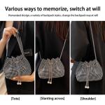CrossBody Bag dames glitter pailletten strass clutch kleine handtas schoudertas tas avondtas voor bruiloft avondfeest feest vakantie, zilver