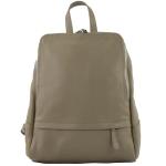 - T138 - Italiaanse damesrugzak van leer, taupe, M
