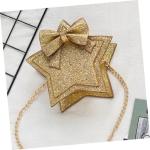 Holibanna Glitterschoudertas voor meisjes en kinderen, schoudertas voor kinderen, schoudertas, gevormde glitterster, schoudertas, paillettentas, PU-tas, diagonale spanwijdte