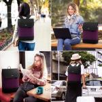 Rugzak, voor dames, meisjes en tieners, met laptopvak voor 15,6 inch laptop, schoolrugzak, met USB-oplaadpoort, waterdicht, dagrugzak, elegant, voor school, universiteit, reizen, w