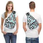 Pandabär-Schultertasche für Herren, Damen, Kinder, Jungen, Mädchen, niedlicher Pand-Sling-Rucksack, Umhängetasche, lässige Schultertasche, Brusttaschen für Sport, Wandern, Re