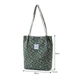 Koord Tas Womens Grote Corduroy Tote Bag Vrouwen Schouder Handtassen voor School Winkelen Werk College Casual, Groen-3, L, Tote