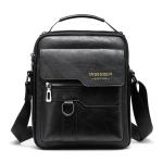 Hjkiopc Schoudertas heren schoudertas crossbody mobiele telefoon tas messenger bag herentas shulder bag lederen borstzak, A-zwart, Retro