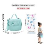 PU Lederen Messenger Kinderen Tas, Crossbody Tas met Strik, Meisjes Handtas met Strik, voor Feest, Winkelen, Fotografie, Performance (Lichtblauw)