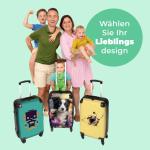 NoBoringSuitcases.com Kinderkoffer, handbagage, harde koffer met TSA-slot, jongens en meisjes, trolley, reiskoffer, draagtas, rolkoffer, klein of middelgroot, 30 hond met bloemen, 