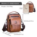 BAIGIO Schoudertassen heren kleine herentas lederen schoudertas leren tas voor mannen werk reizen dagelijks leven, bruin, vintage