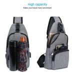 Sling Bag met USB-Oplading, Borsttas met Verstelbare Riem, Multi-Pocket Crossbody Borst Tas, Wandelen Casual Outdoor Borstzak voor Heren