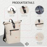 Unisex Waterproof Rolltop rugzak - 21 liter rolltop rugzak met 15,6 inch laptopvak - reisrugzak met kliksluiting - rugzak met voorvak - flexibele opbergmogelijkheden