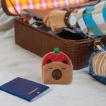 Kinder-Geldbörse, Capybara-Thema, Cartoon-Geldbörse, interaktives Haustierspielzeug und Crossbody-Kindergeldbörse, Kleinkind-Geldbörse, Rot/Ausflug, einfarbig (Getaway Solids),