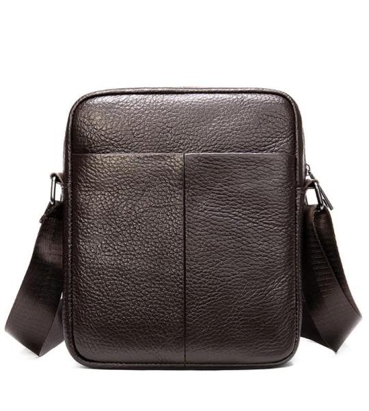 CHDWEY Umhängetaschen für Herren Mode Männer Umhängetasche for Männer Echtes Leder Handtasche Kleine Männliche Messenger Messenger Kleine Telefon Crossbody Taschen(Coffee)