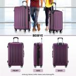 BEIBYE Harde koffer, trolleykoffer, rolkoffer, reiskoffer, handbagage, 4 wielen, M/L/XL, paars