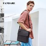 Vintage schoudertas leer heren tas om te hangen dames schoudertas echt leer polstas crossbody bag werktas messenger bags cadeau voor mannen, bruin, L