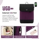 Rugzak, voor dames, meisjes en tieners, met laptopvak voor 15,6 inch laptop, schoolrugzak, met USB-oplaadpoort, waterdicht, dagrugzak, elegant, voor school, universiteit, reizen, w
