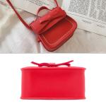 PU Lederen Messenger Kinderen Tas, Crossbody Tas met Strik, Meisjes Handtas met Strik, voor Feest, Winkelen, Fotografie, Performance (Rood)