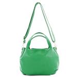 - T218 - ital. Dames hengseltas klein van leer, bladgroen/metaal goud, Small