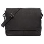 Oxford lederen schoudertas I Laptoptas tot 15 inch I Boodschappentas van echt buffelleer in vintage look I Leren tas I Schoudertas I Werktas I 38x10x31cm I Zwart