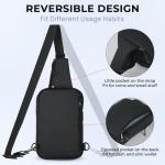 Sling Bag Schoudertas, borsttas, schoudertas voor dames en heren, met RFID-blokkering, borsttas, crossbody tas, kleine herentas, geschikt voor linker- en rechterschouders, zwart, s