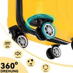 BEIBYE Dubbele wielen, hardcase, reiskoffer, trolleys, harde schaal in XL-L-M in 20 kleuren, geel