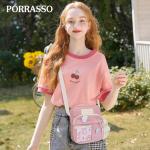 PORRASSO Schattige schoudertas voor meisjes, schoudertas met poppen-hanger, nylon, schoolraken, messengertas, crossbody tas voor reizen, dagelijks gebruik, roze B, Messenger