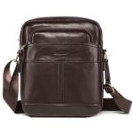 Leren schoudertas voor heren, vintage schoudertas, crossbody bag, messenger bags voor heren, zwart, A-bruin.