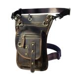 Waterdichte Motortas Lederen Mannen Kleine Messenger Mochila Tas Reizen Riem Fanny Taille Pack Drop Been Tas Tablet Pouch(Color2)