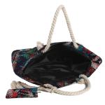 Grote waterafstotende strandtas met rits 58 x 38 x 18 cm gekleurde veren