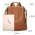 Vrouwen Zachte Lederen Rugzak Anti-diefstal Portemonnee Dames Waterdichte Rugzak Schooltas, 2 bruin., M