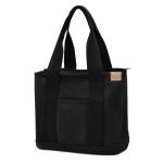 Middelgrote handtas voor dames, canvas, tas, schoudertas, shopper voor boeken, dagelijks gebruik, werk, zwart, Medium