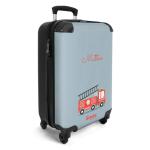 NoBoringSuitcases.com Kinderkoffer, handbagage, harde koffer met TSA-slot, jongens en meisjes, trolley, reiskoffer, draagtas, rolkoffer, klein of middelgroot, 24 Rode Brandweerauto