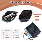 BAIGIO 2-delige handtassen voor dames, schoudertas, grote shoppertas, PU-leer, schoudertas, draagtas, hengseltas, cadeau, tote bag set met portemonnee, ritssluiting, voor kantoor, 