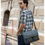 FANDARE Canvas Messenger Bag Schoudertas 7,9 inch iPad Tas Schoudertas Unisex Canvas Tas Werktas voor Mannen en Vrouwen, Heren/Dames Reizen Schoudertas