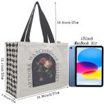 Canvas Tote Bag Esthetisch - Tote tas met ritssluiting en binnenvak door schouder Tote tassen voor vrouwen winkelen en reizen - Waardering cadeau voor leraar bruidsmeisje vriendsch