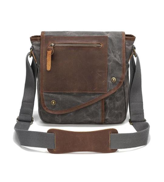 Heren schoudertas heren canvas crossbody bag tas messenger bags mannentas werktas om te hangen dagelijks vrije tijd werk kantoor messenger bag, Grijs Aa, Large, Messenger
