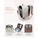 LOVEVOOK Handbagage, rugzak, vliegtuig, reisrugzak voor dames, voor Ryanair Easyjet, waterdichte reistas voor 17 inch laptop, reisrugzak voor reizen, zaken, weekend, grijs/roze