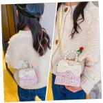 COLLBATH Met schattige kleine schouder meisjes munt elegante dames kinderen strikje meisje voor strik kind kunstmatige schattige parel lieflijke mode portemonnee handtas tas